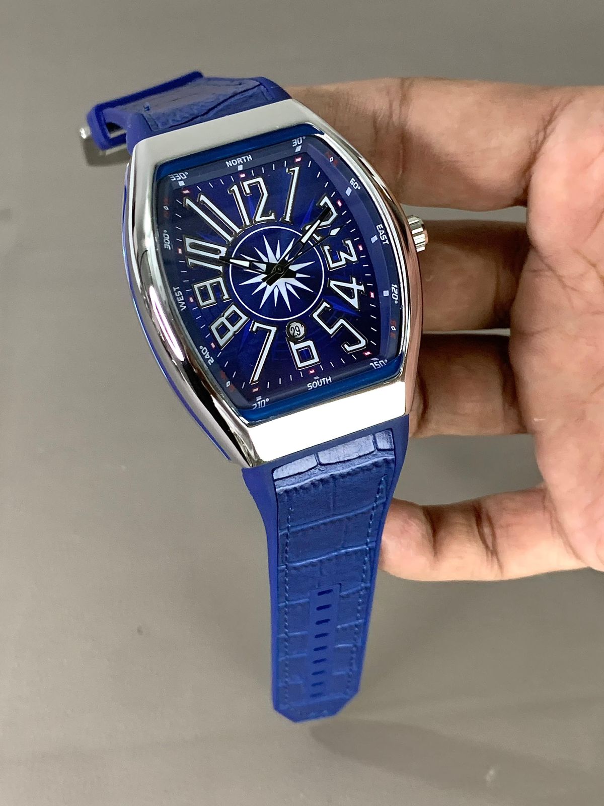 Frank Mullar Quartz 43mm Dial Royal Blue Colour