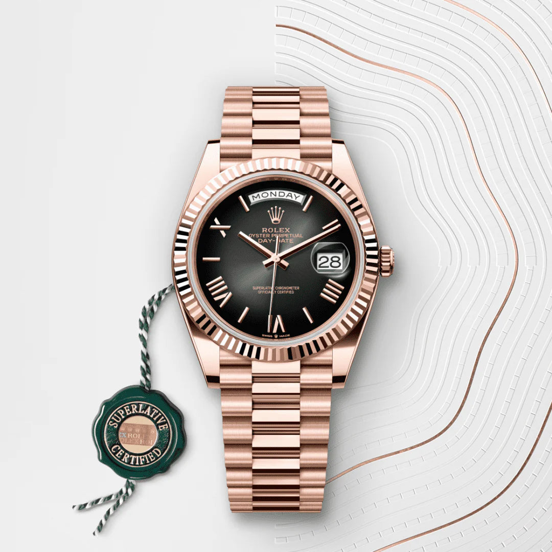 Rolex DAY-DATE Rose Gold With Royal Black Dial Edition Master-Quality