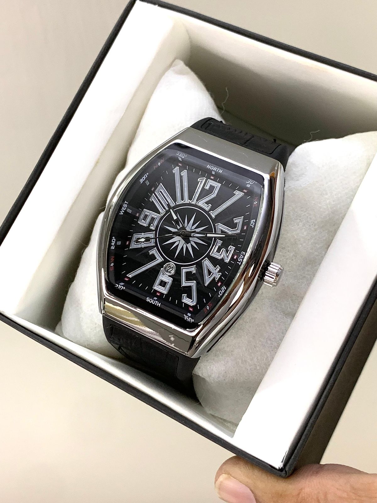 Frank Mullar Quartz 43mm Dial Royal Black Colour