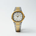 Patek Philippe Nautilus Quartz White Dial With 2 Tone Chain